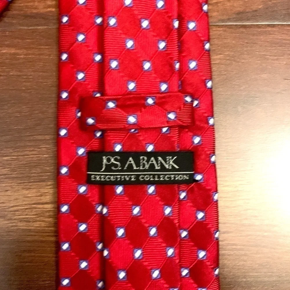 JOS. A. BANK Red 100% Silk Hand Made Necktie